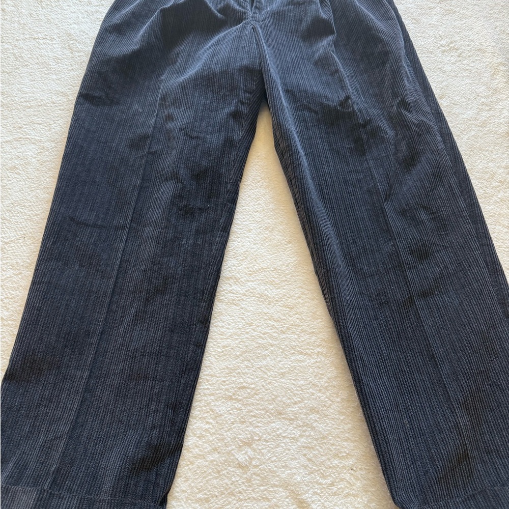 Louise Raphael Tailored Men's Baggy Wide Leg Corduroy Pleated Pants Size 36x30 - Picture 3 of 10